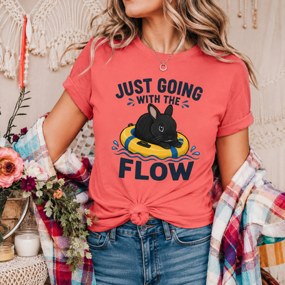 Just Going With the Flow Bunny T-Shirt, Funny Rabbit Graphic Tee