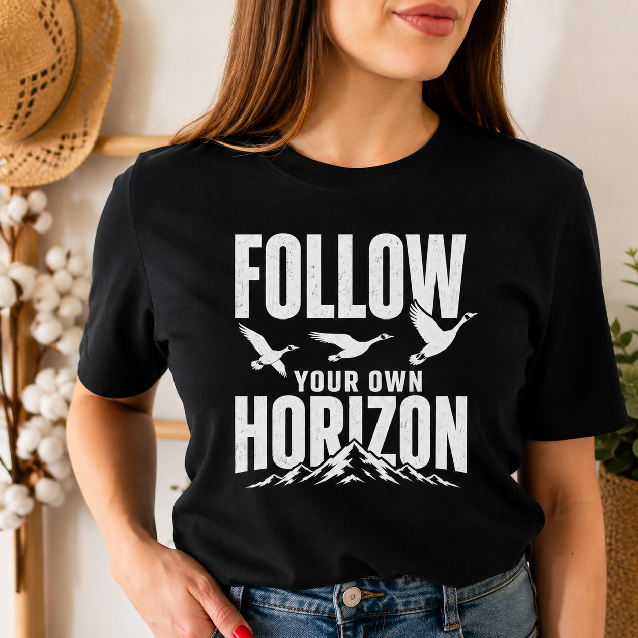 Follow Your Own Horizon T-Shirt, Inspirational Bird Graphic Tee