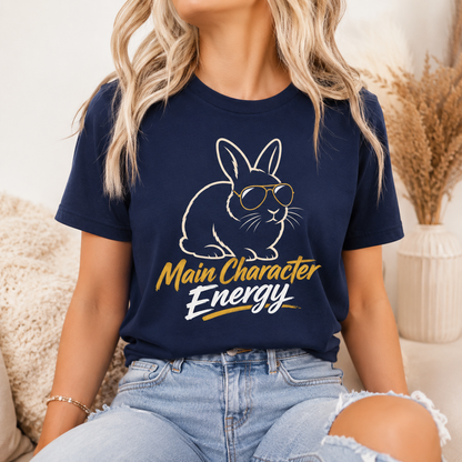 Funny Rabbit Graphic Shirt, Main Character Energy Bunny T-Shirt