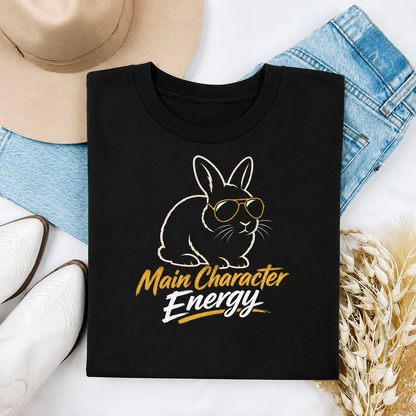 Funny Rabbit Graphic Shirt, Main Character Energy Bunny T-Shirt