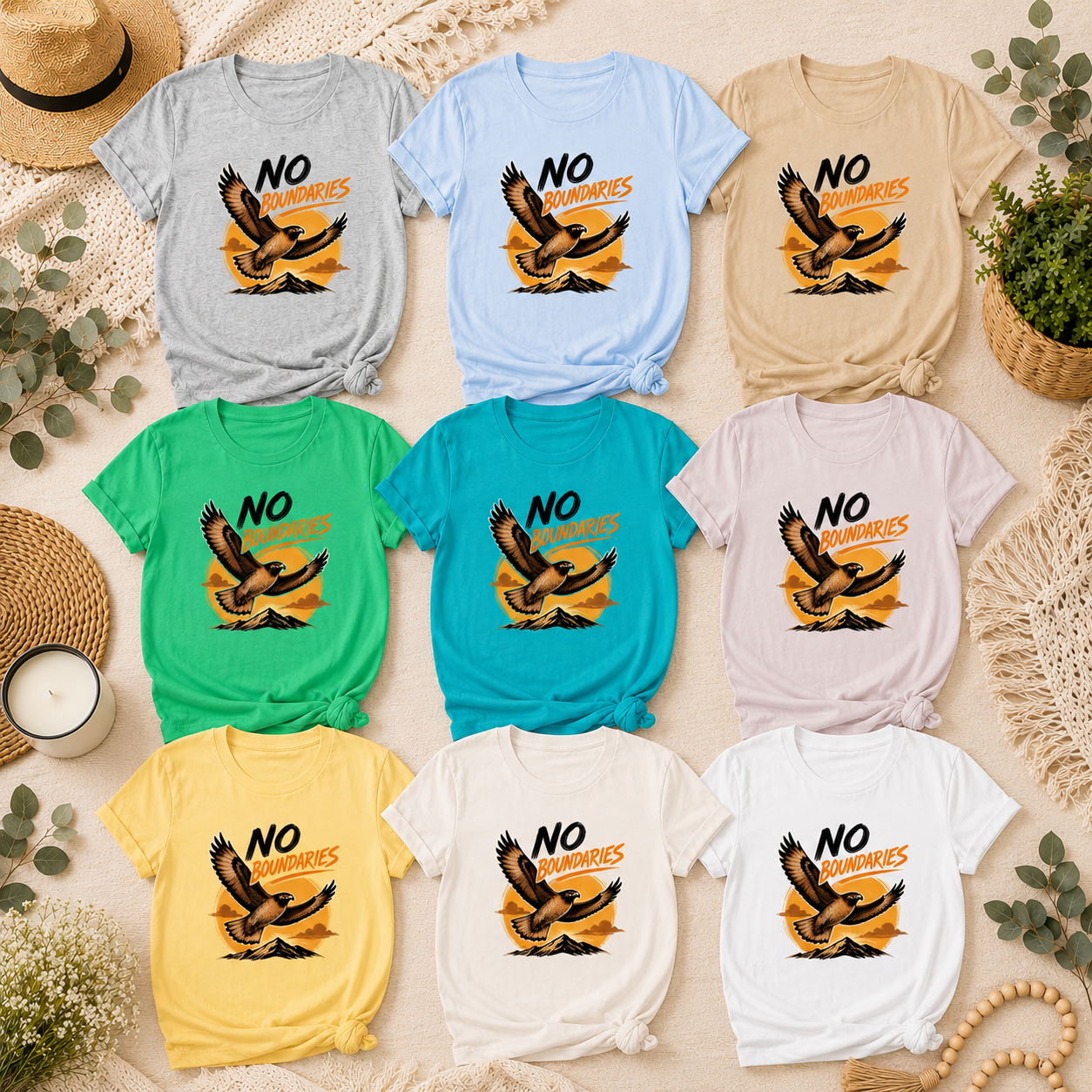 No Boundaries Hawk T-Shirt, Inspirational Bird Graphic Tee