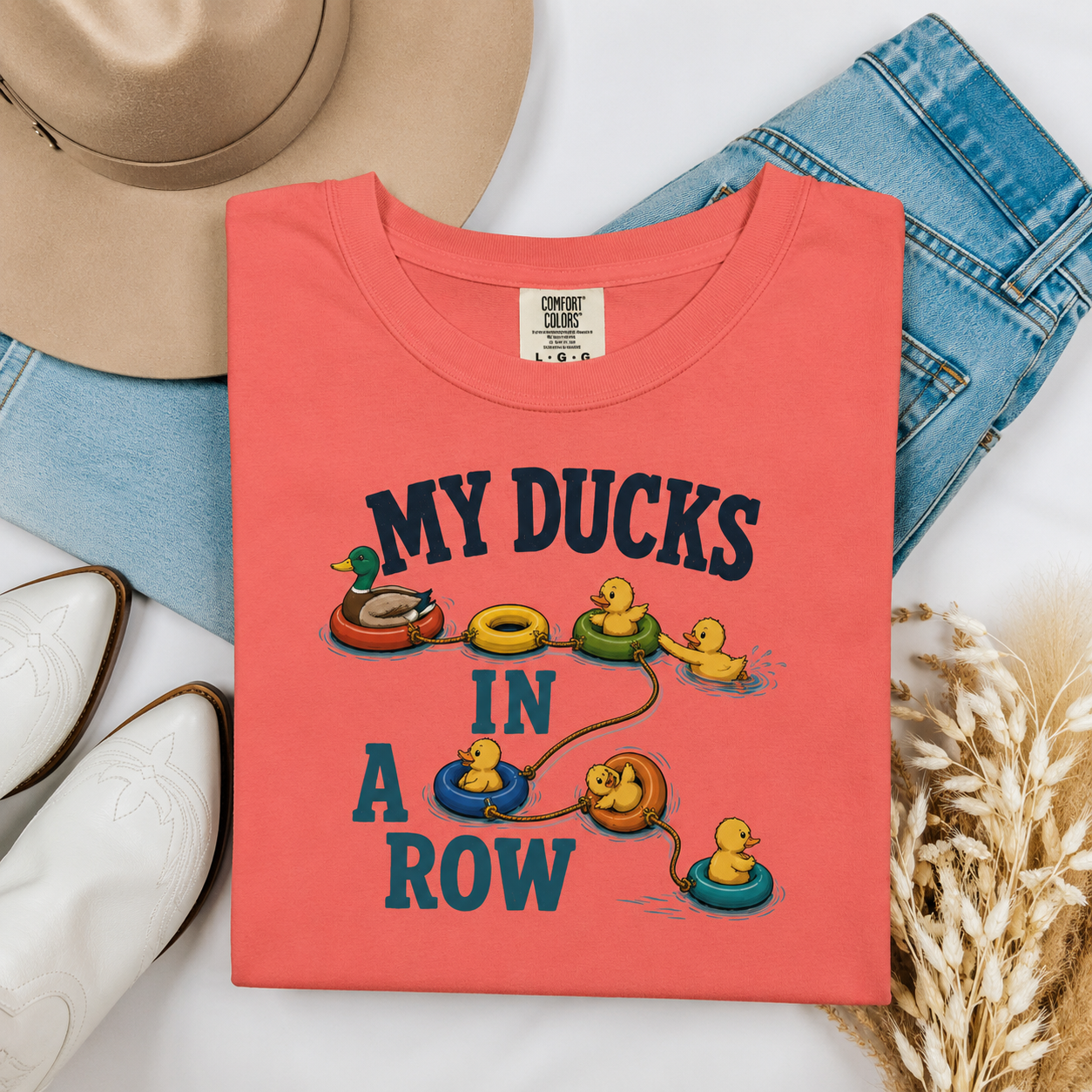 Funny Ducks In A Row T-Shirt, Cute Duck Graphic Tee