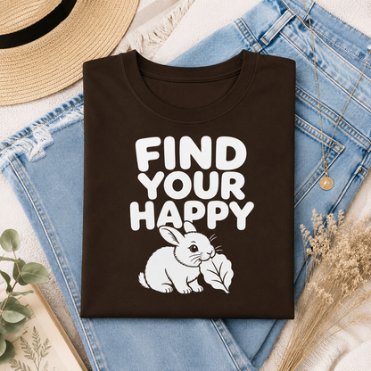 Find Your Happy Bunny T-Shirt, Inspirational Rabbit Graphic Tee