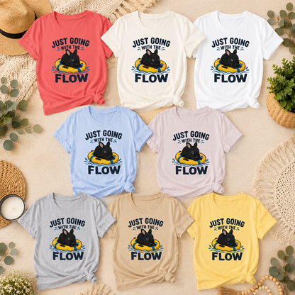 Just Going With the Flow Bunny T-Shirt, Funny Rabbit Graphic Tee