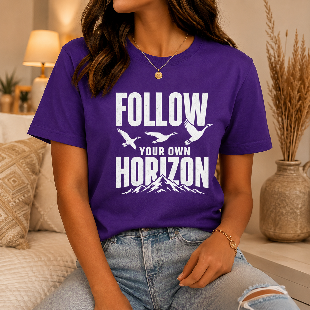 Follow Your Own Horizon T-Shirt, Inspirational Bird Graphic Tee