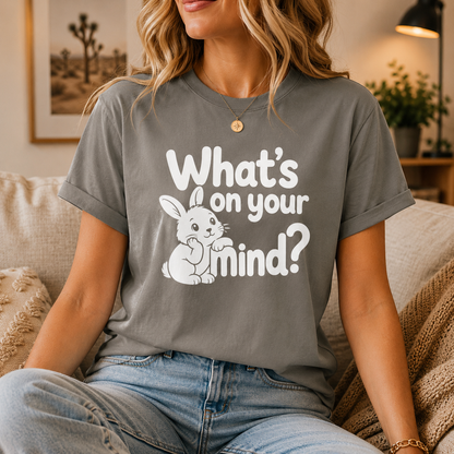 What’s on Your Mind Bunny T-Shirt, Cute Rabbit Graphic Tee