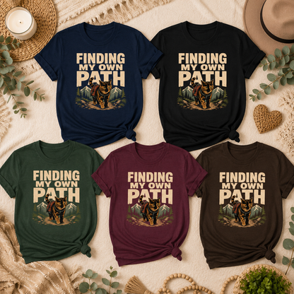 Finding My Own Path Cat T-Shirt, Adventure Hiking Graphic Tee