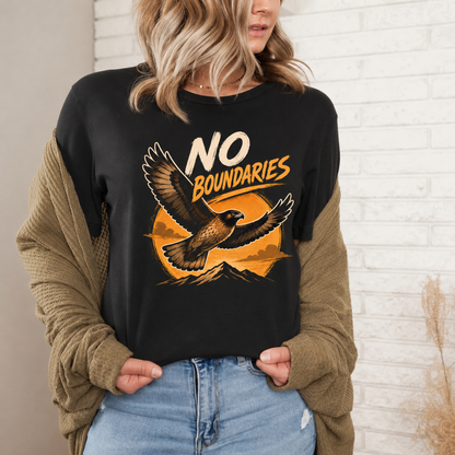 No Boundaries Hawk T-Shirt, Inspirational Bird Graphic Tee