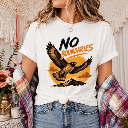 No Boundaries Hawk T-Shirt, Inspirational Bird Graphic Tee