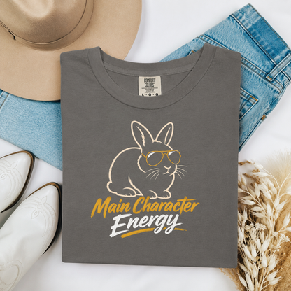 Funny Rabbit Graphic Shirt, Main Character Energy Bunny T-Shirt