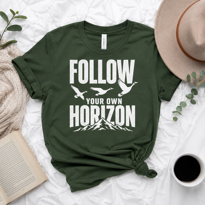 Follow Your Own Horizon T-Shirt, Inspirational Bird Graphic Tee
