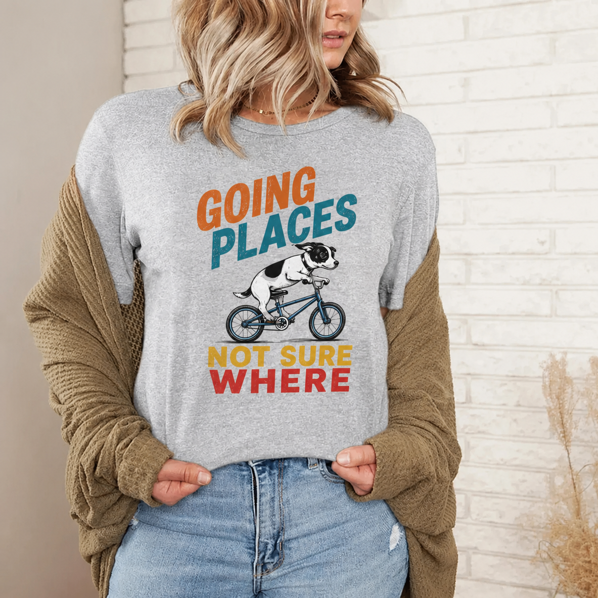 Going Places Dog T-Shirt, Funny Cycling Graphic Tee