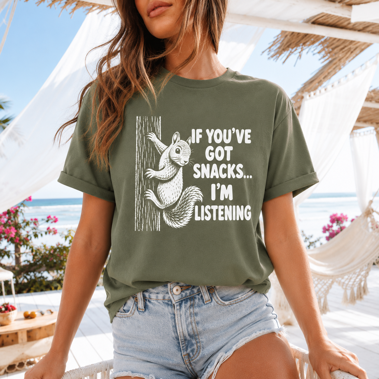 If You’ve Got Snacks I’m Listening Squirrel T-Shirt