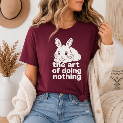 The Art of Doing Nothing Bunny T-Shirt, Funny Rabbit Graphic Tee