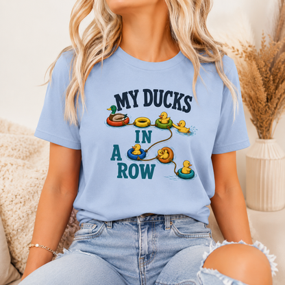 Funny Ducks In A Row T-Shirt, Cute Duck Graphic Tee