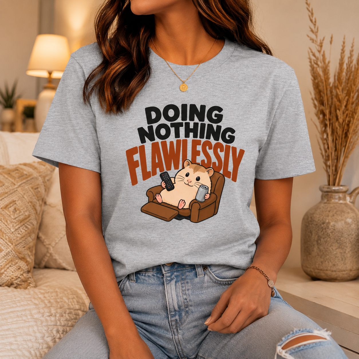 Doing Nothing Flawlessly Guinea Pig T-Shirt, Funny Animal Graphic Tee