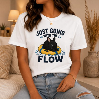 Just Going With the Flow Bunny T-Shirt, Funny Rabbit Graphic Tee
