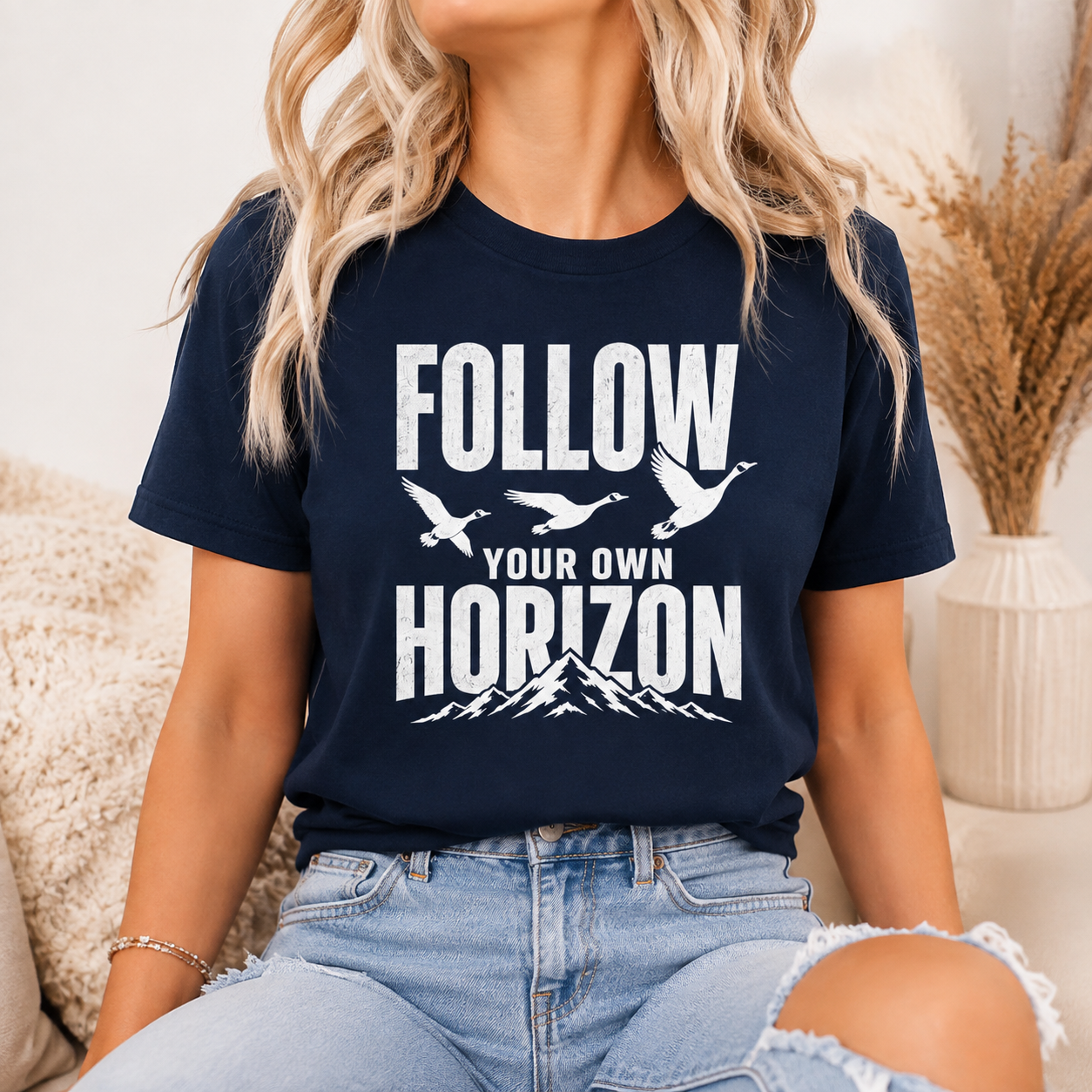 Follow Your Own Horizon T-Shirt, Inspirational Bird Graphic Tee
