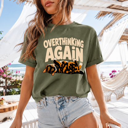 Funny Cat Overthinking T-Shirt, Overthinking Again Shirt