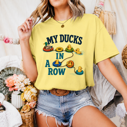 Funny Ducks In A Row T-Shirt, Cute Duck Graphic Tee
