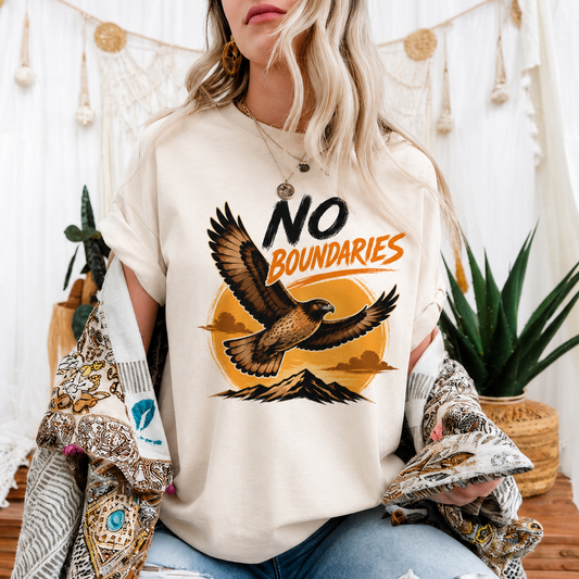 No Boundaries Hawk T-Shirt, Inspirational Bird Graphic Tee
