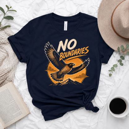 No Boundaries Hawk T-Shirt, Inspirational Bird Graphic Tee
