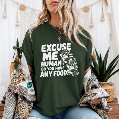 Excuse Me Human Chipmunk T-Shirt, Funny Wildlife Graphic Tee