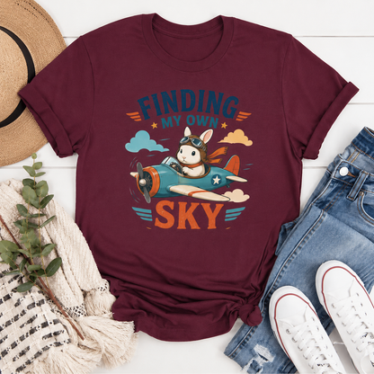Finding My Own Sky Bunny T-Shirt, Rabbit Pilot Graphic Tee