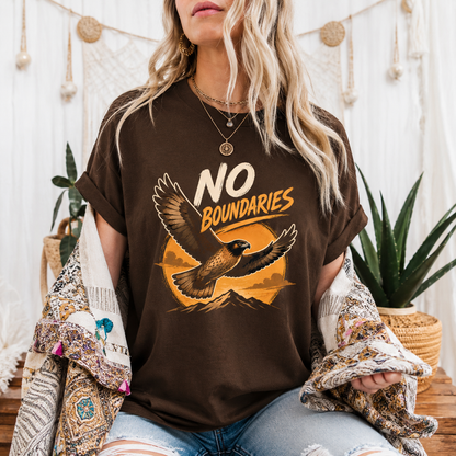 No Boundaries Hawk T-Shirt, Inspirational Bird Graphic Tee