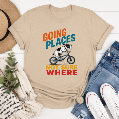 Going Places Dog T-Shirt, Funny Cycling Graphic Tee