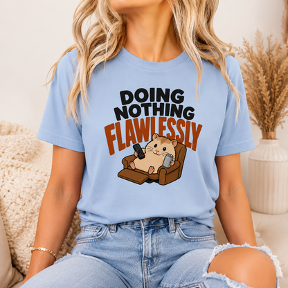 Doing Nothing Flawlessly Guinea Pig T-Shirt, Funny Animal Graphic Tee