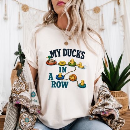 Funny Ducks In A Row T-Shirt, Cute Duck Graphic Tee