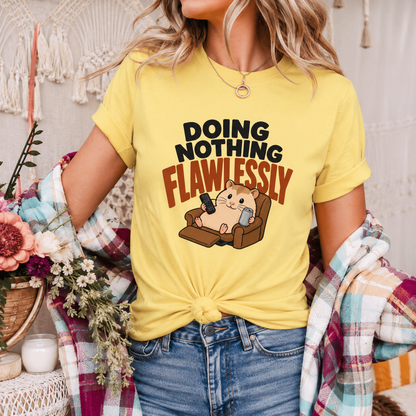 Doing Nothing Flawlessly Guinea Pig T-Shirt, Funny Animal Graphic Tee