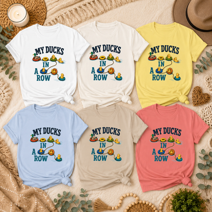 Funny Ducks In A Row T-Shirt, Cute Duck Graphic Tee