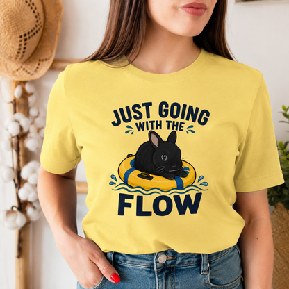 Just Going With the Flow Bunny T-Shirt, Funny Rabbit Graphic Tee