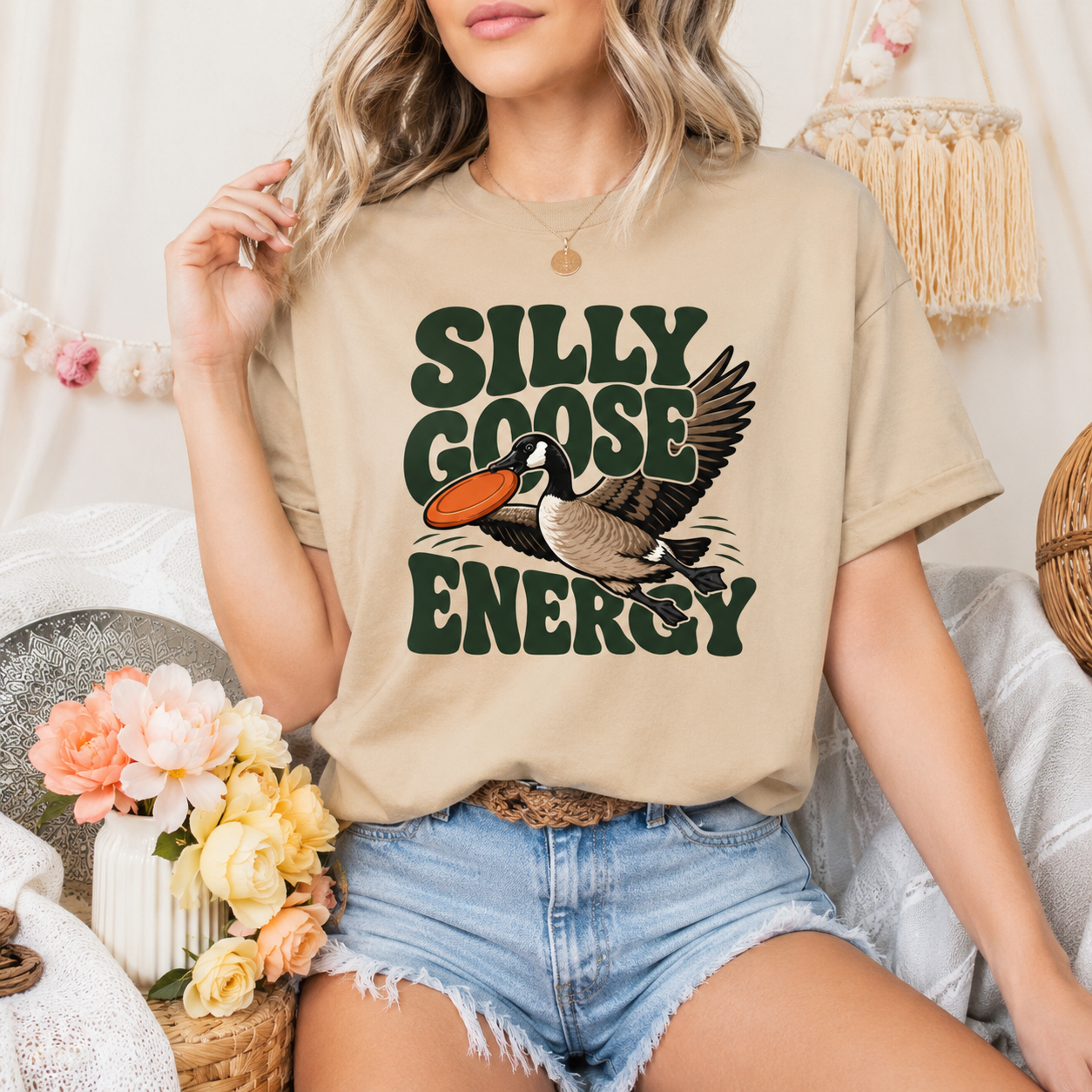 Silly Goose Energy T-Shirt, Funny Goose Graphic Tee