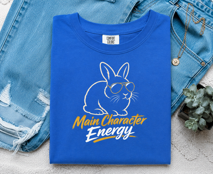 Funny Rabbit Graphic Shirt, Main Character Energy Bunny T-Shirt