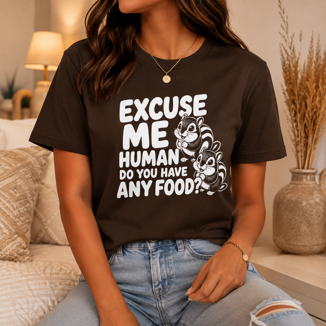Excuse Me Human Chipmunk T-Shirt, Funny Wildlife Graphic Tee