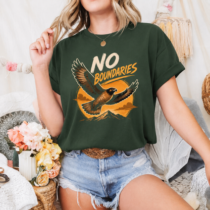 No Boundaries Hawk T-Shirt, Inspirational Bird Graphic Tee