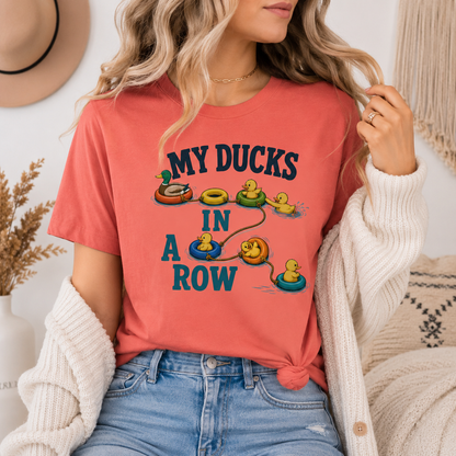 Funny Ducks In A Row T-Shirt, Cute Duck Graphic Tee