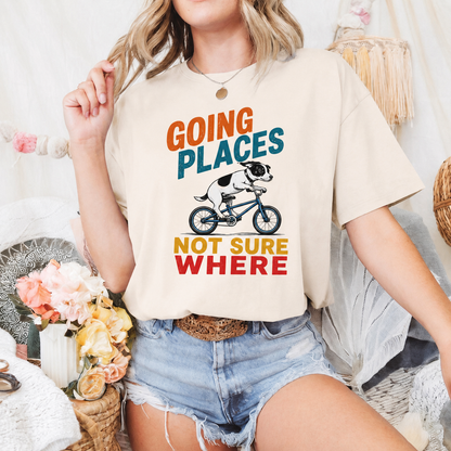 Going Places Dog T-Shirt, Funny Cycling Graphic Tee