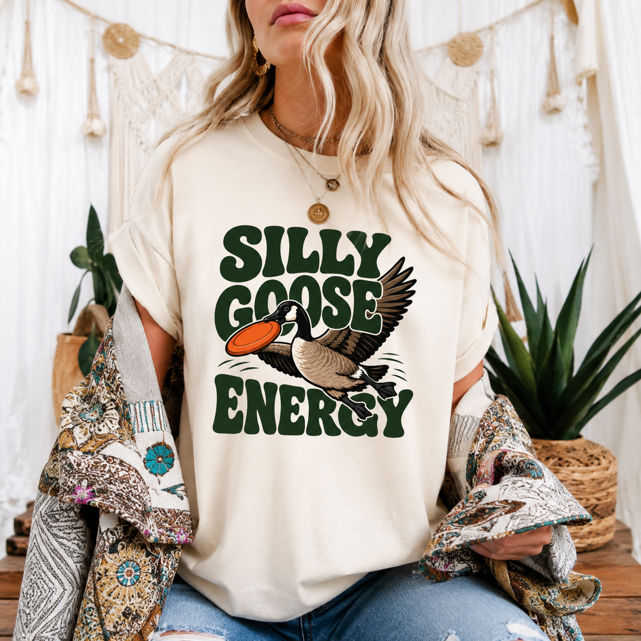 Silly Goose Energy T-Shirt, Funny Goose Graphic Tee