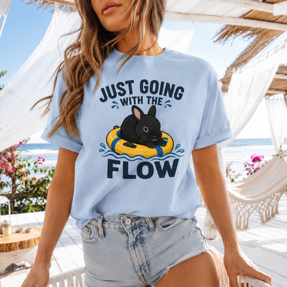 Just Going With the Flow Bunny T-Shirt, Funny Rabbit Graphic Tee