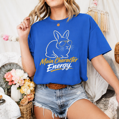 Funny Rabbit Graphic Shirt, Main Character Energy Bunny T-Shirt