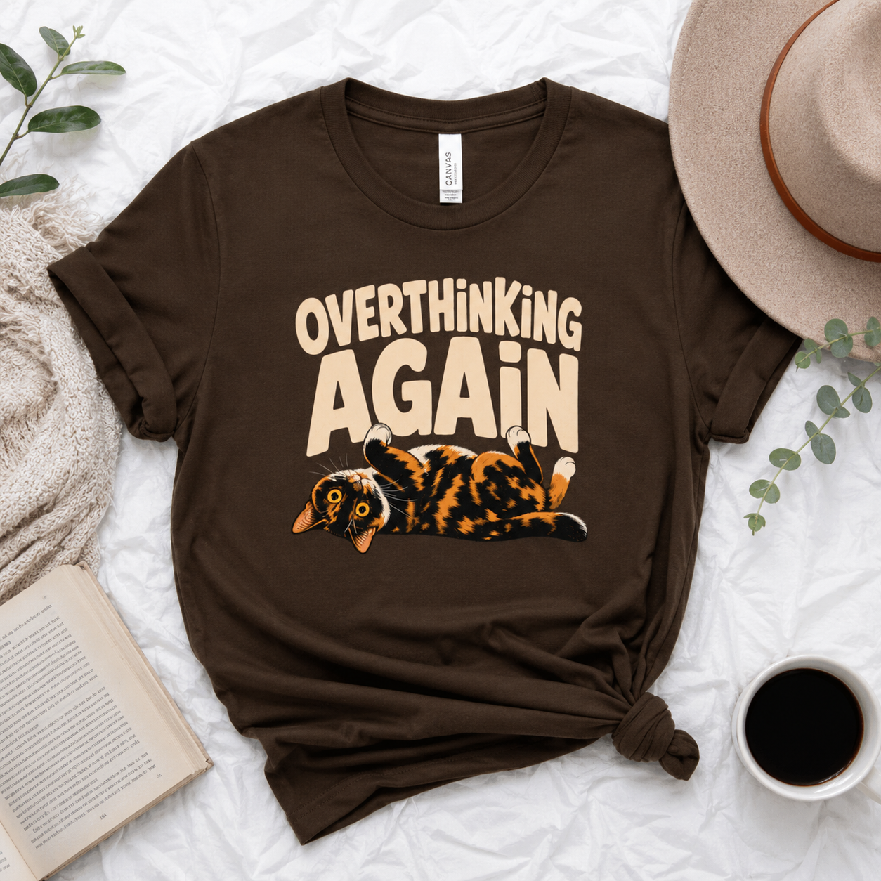 Funny Cat Overthinking T-Shirt, Overthinking Again Shirt