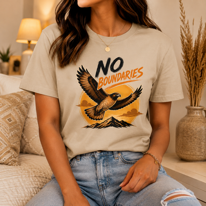 No Boundaries Hawk T-Shirt, Inspirational Bird Graphic Tee