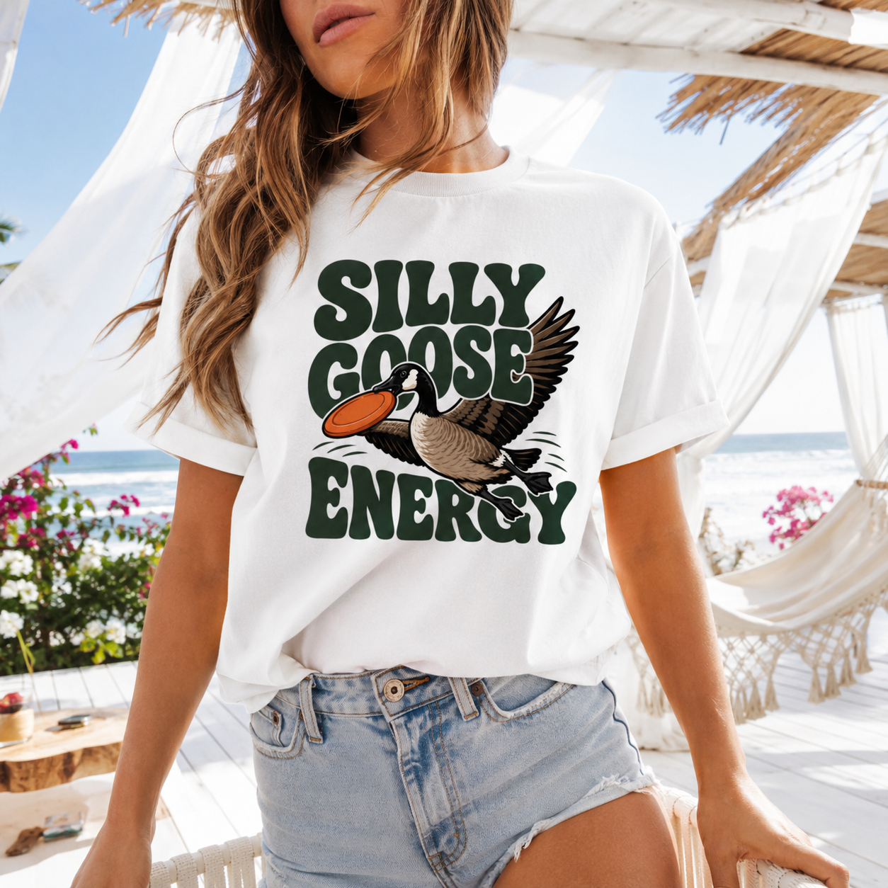 Silly Goose Energy T-Shirt, Funny Goose Graphic Tee