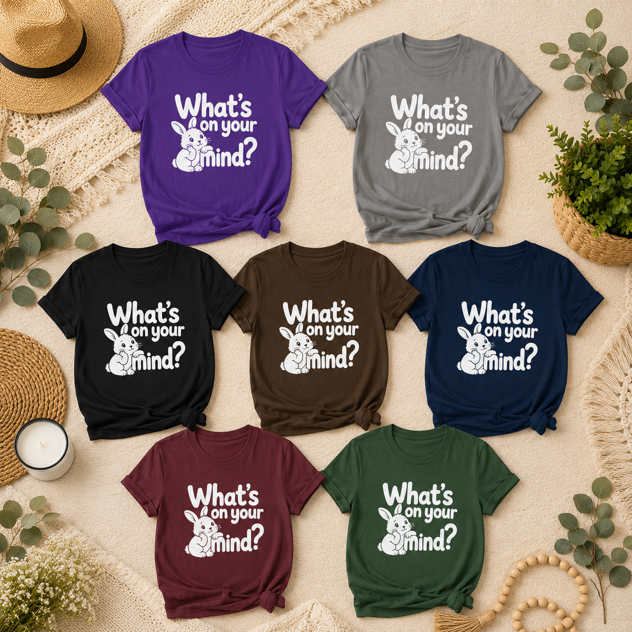 What’s on Your Mind Bunny T-Shirt, Cute Rabbit Graphic Tee