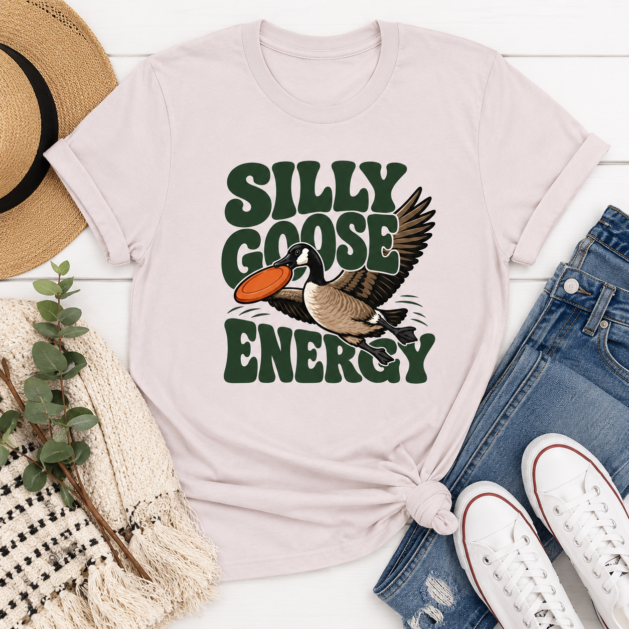 Silly Goose Energy T-Shirt, Funny Goose Graphic Tee