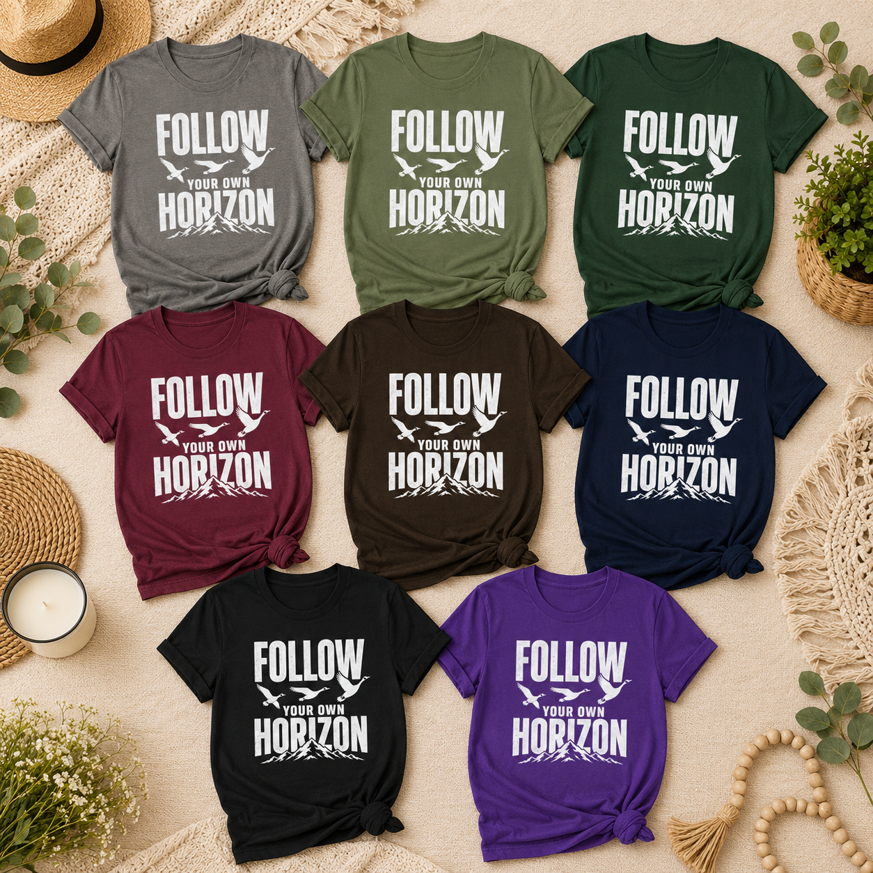 Follow Your Own Horizon T-Shirt, Inspirational Bird Graphic Tee